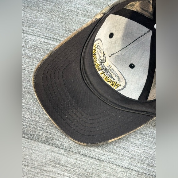 AJM Wrights Wilderness Camp Ontario Canada Camo Adjustable Strap Back Hat OSFA - Picture 8 of 13